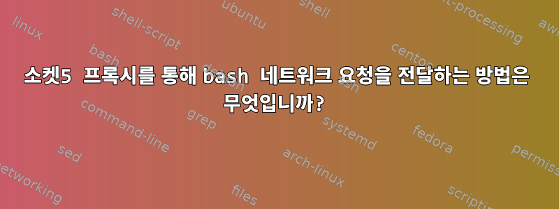 소켓5 프록시를 통해 bash 네트워크 요청을 전달하는 방법은 무엇입니까?