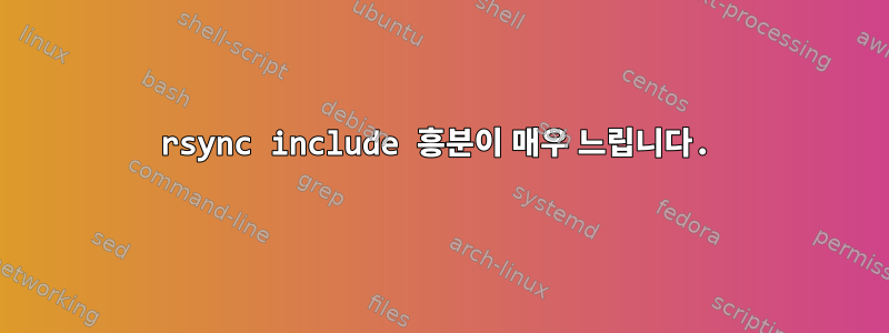 rsync include 흥분이 매우 느립니다.