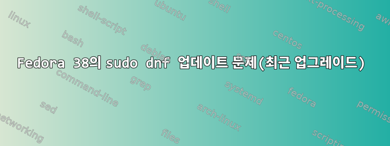 Fedora 38의 sudo dnf 업데이트 문제(최근 업그레이드)