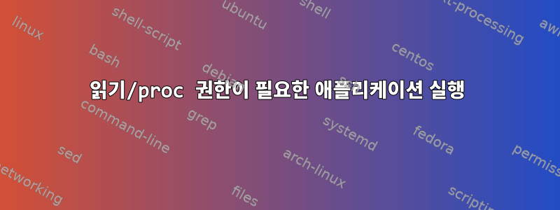 읽기/proc 권한이 필요한 애플리케이션 실행