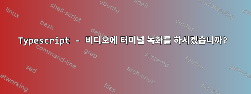 Typescript - 비디오에 터미널 녹화를 하시겠습니까?