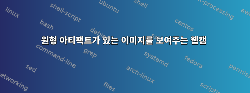 원형 아티팩트가 있는 이미지를 보여주는 웹캠