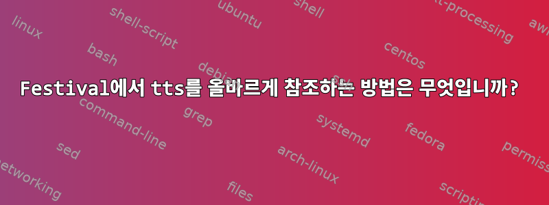 Festival에서 tts를 올바르게 참조하는 방법은 무엇입니까?