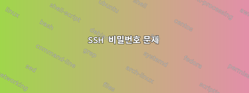 SSH 비밀번호 문제