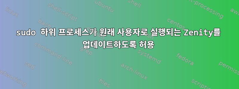 sudo 하위 프로세스가 원래 사용자로 실행되는 Zenity를 업데이트하도록 허용