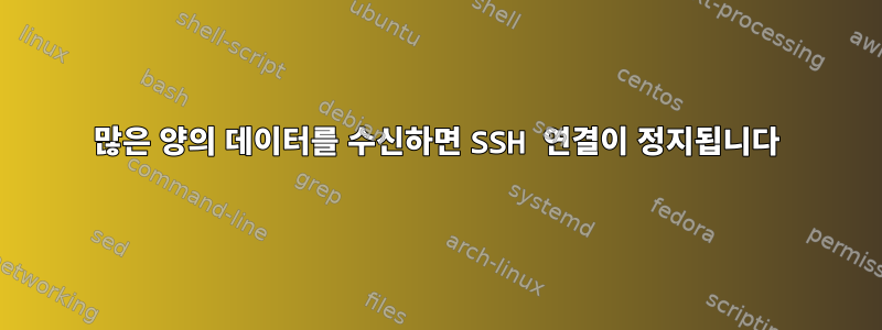 많은 양의 데이터를 수신하면 SSH 연결이 정지됩니다