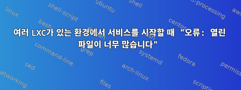 여러 LXC가 있는 환경에서 서비스를 시작할 때 "오류: 열린 파일이 너무 많습니다"