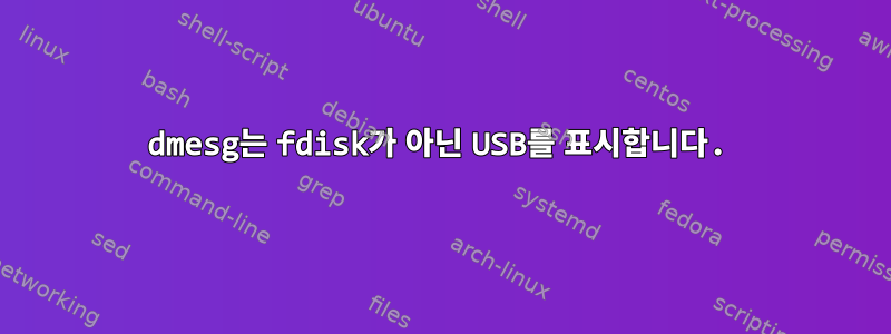 dmesg는 fdisk가 아닌 USB를 표시합니다.