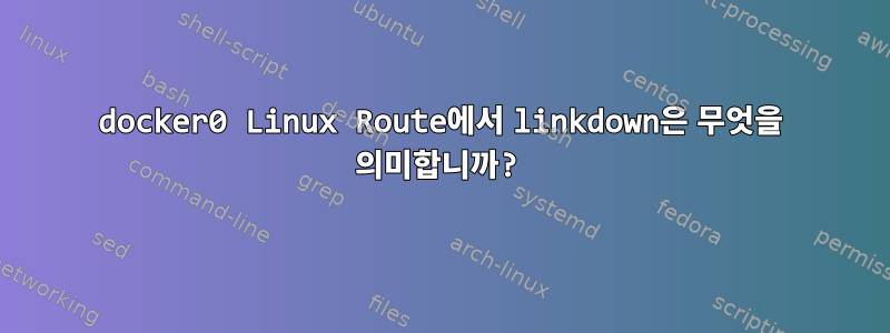 docker0 Linux Route에서 linkdown은 무엇을 의미합니까?