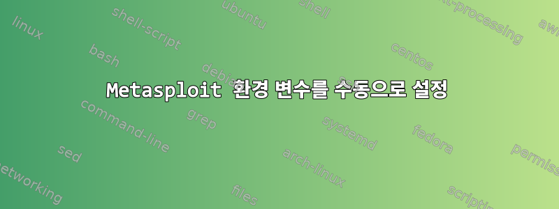 Metasploit 환경 변수를 수동으로 설정