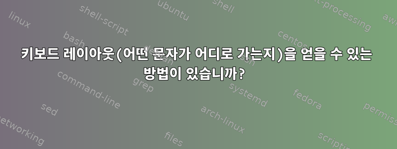 키보드 레이아웃(어떤 문자가 어디로 가는지)을 얻을 수 있는 방법이 있습니까?