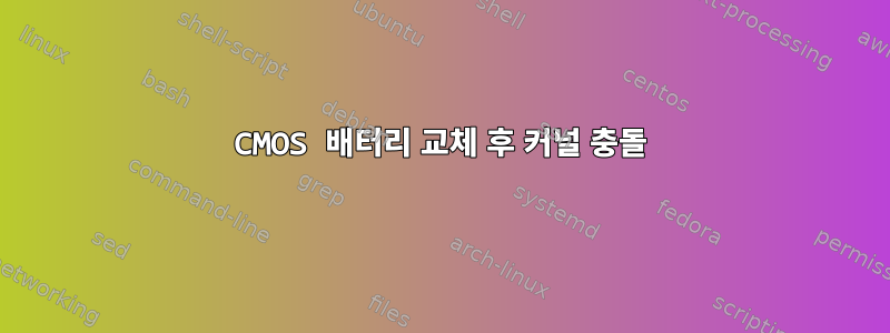 CMOS 배터리 교체 후 커널 충돌