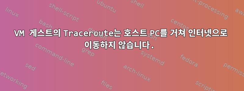 VM 게스트의 Traceroute는 호스트 PC를 거쳐 인터넷으로 이동하지 않습니다.