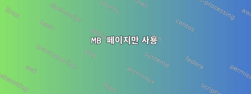 2MB 페이지만 사용