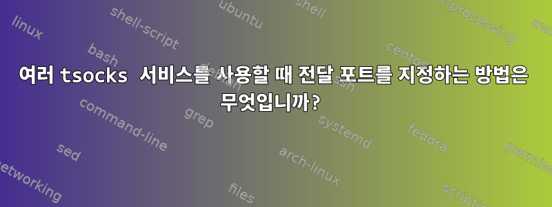 여러 tsocks 서비스를 사용할 때 전달 포트를 지정하는 방법은 무엇입니까?