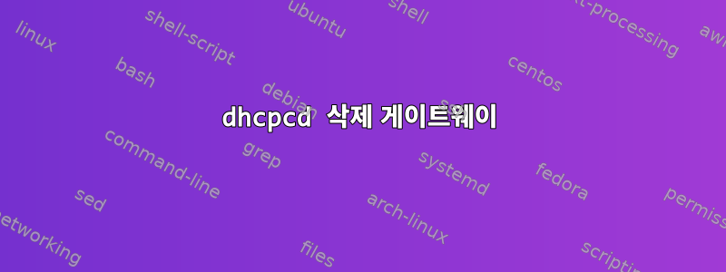 dhcpcd 삭제 게이트웨이