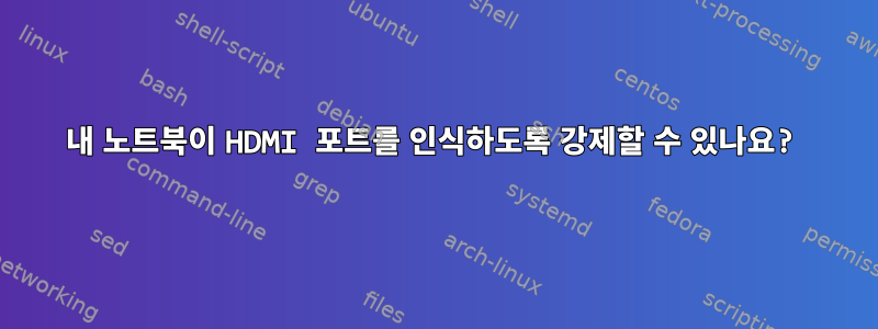 내 노트북이 HDMI 포트를 인식하도록 강제할 수 있나요?