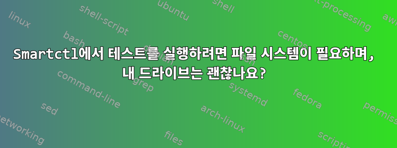 Smartctl에서 테스트를 실행하려면 파일 시스템이 필요하며, 내 드라이브는 괜찮나요?