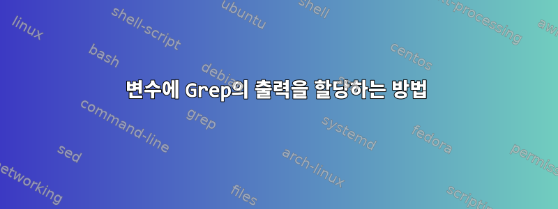 변수에 Grep의 출력을 할당하는 방법