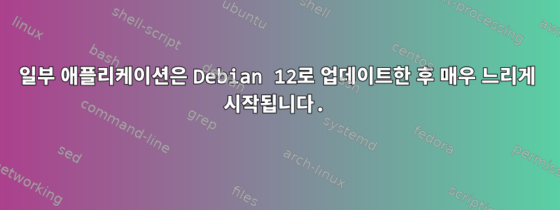 일부 애플리케이션은 Debian 12로 업데이트한 후 매우 느리게 시작됩니다.