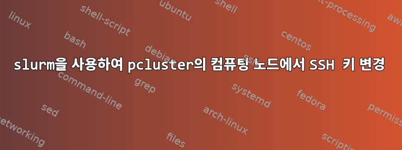 slurm을 사용하여 pcluster의 컴퓨팅 노드에서 SSH 키 변경