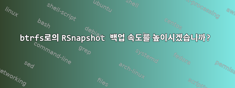 btrfs로의 RSnapshot 백업 속도를 높이시겠습니까?