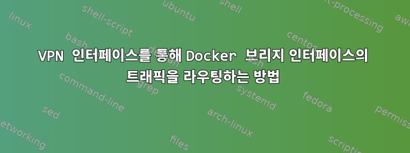 VPN 인터페이스를 통해 Docker 브리지 인터페이스의 트래픽을 라우팅하는 방법