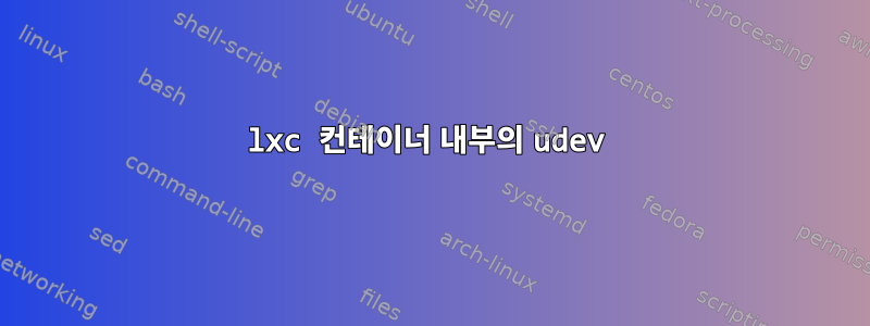 lxc 컨테이너 내부의 udev