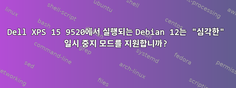 Dell XPS 15 9520에서 실행되는 Debian 12는 "심각한" 일시 중지 모드를 지원합니까?