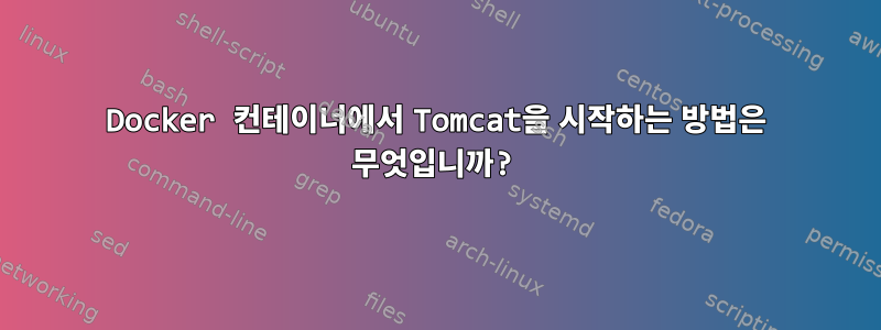 Docker 컨테이너에서 Tomcat을 시작하는 방법은 무엇입니까?