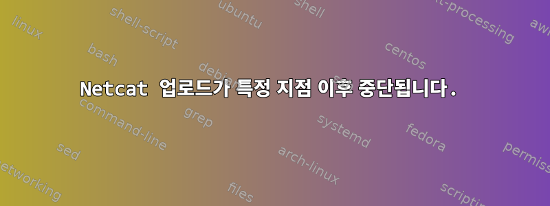 Netcat 업로드가 특정 지점 이후 중단됩니다.