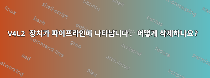 V4L2 장치가 파이프라인에 나타납니다. 어떻게 삭제하나요?