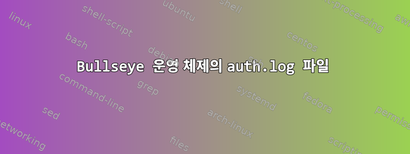 Bullseye 운영 체제의 auth.log 파일