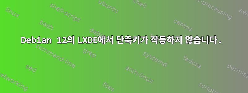 Debian 12의 LXDE에서 단축키가 작동하지 않습니다.