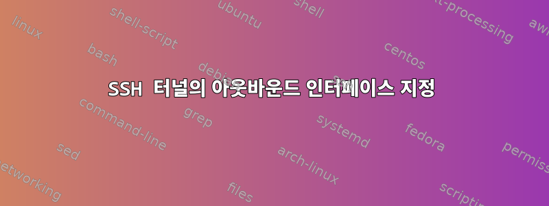 SSH 터널의 아웃바운드 인터페이스 지정