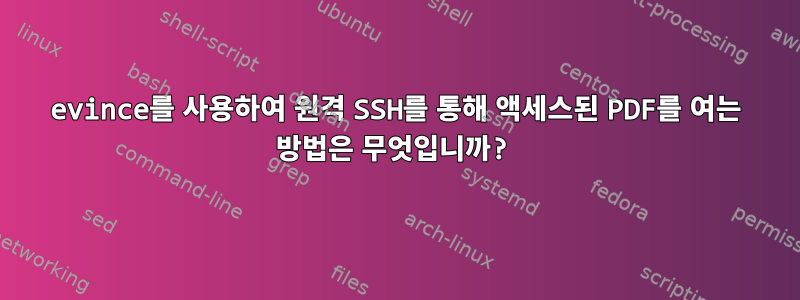 evince를 사용하여 원격 SSH를 통해 액세스된 PDF를 여는 방법은 무엇입니까?