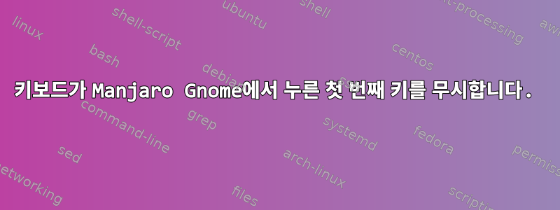 키보드가 Manjaro Gnome에서 누른 첫 번째 키를 무시합니다.