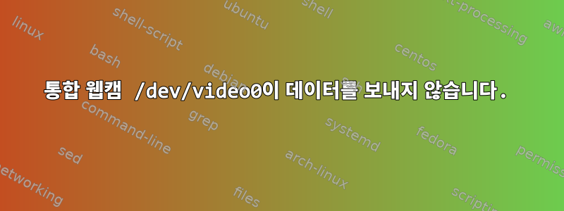 통합 웹캠 /dev/video0이 데이터를 보내지 않습니다.