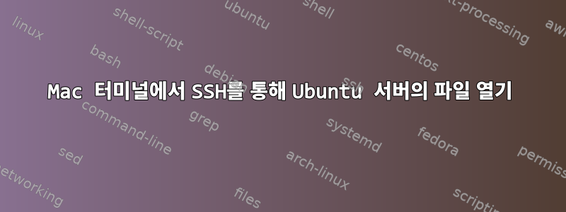 Mac 터미널에서 SSH를 통해 Ubuntu 서버의 파일 열기