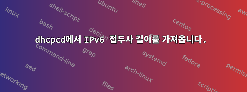 dhcpcd에서 IPv6 접두사 길이를 가져옵니다.