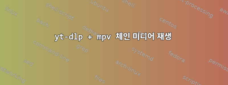 yt-dlp + mpv 체인 미디어 재생