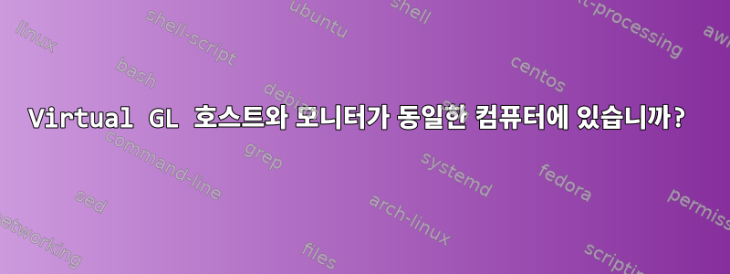 Virtual GL 호스트와 모니터가 동일한 컴퓨터에 있습니까?