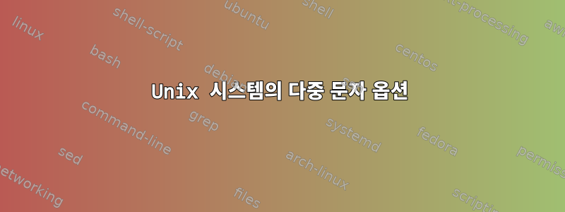 Unix 시스템의 다중 문자 옵션