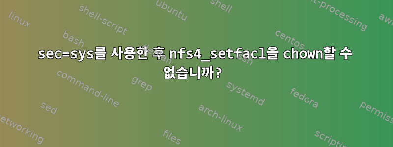 sec=sys를 사용한 후 nfs4_setfacl을 chown할 수 없습니까?