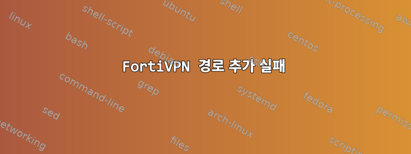 FortiVPN 경로 추가 실패