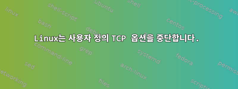 Linux는 사용자 정의 TCP 옵션을 중단합니다.