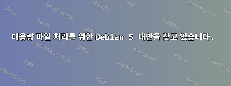 대용량 파일 처리를 위한 Debian 5 대안을 찾고 있습니다.