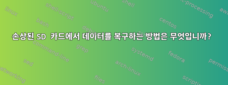 손상된 SD 카드에서 데이터를 복구하는 방법은 무엇입니까?