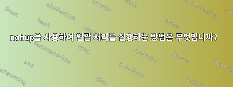 nohup을 사용하여 일괄 처리를 실행하는 방법은 무엇입니까?