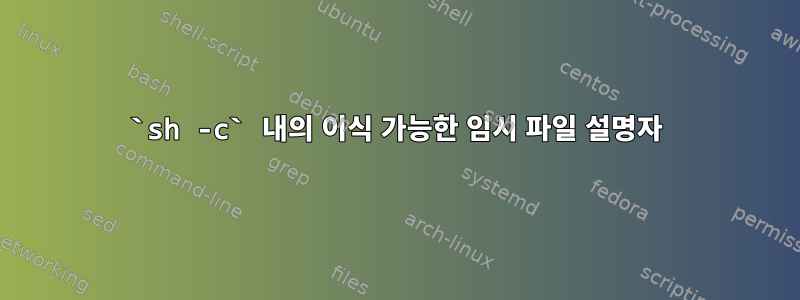 `sh -c` 내의 이식 가능한 임시 파일 설명자